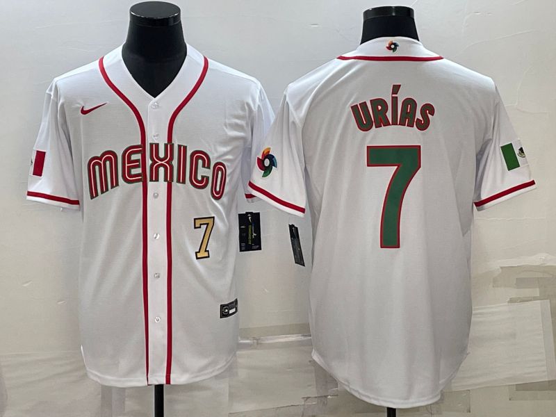 Men 2023 World Cub Mexico #7 Urias White Nike MLB Jersey12->more jerseys->MLB Jersey